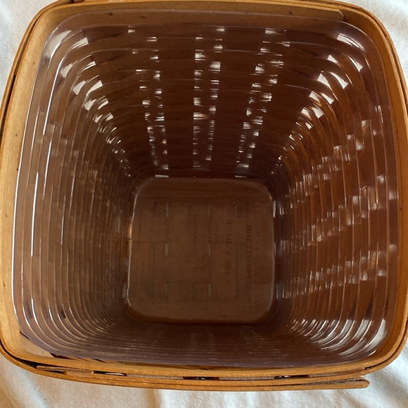 Longaberger Tall Waste Basket W/Liner. EUC Sz. 9.5” x 12.25” Tall. Signed, Dated - Picture 10 of 13